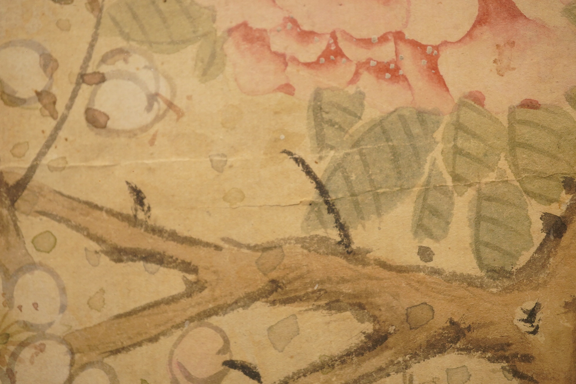 Chinese School , (18th/19th century), Phoenixes amid flowers, Ink and colour on paper; a pair
